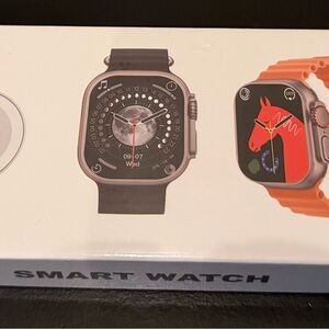 Smart Watch with Black and Orange Bands